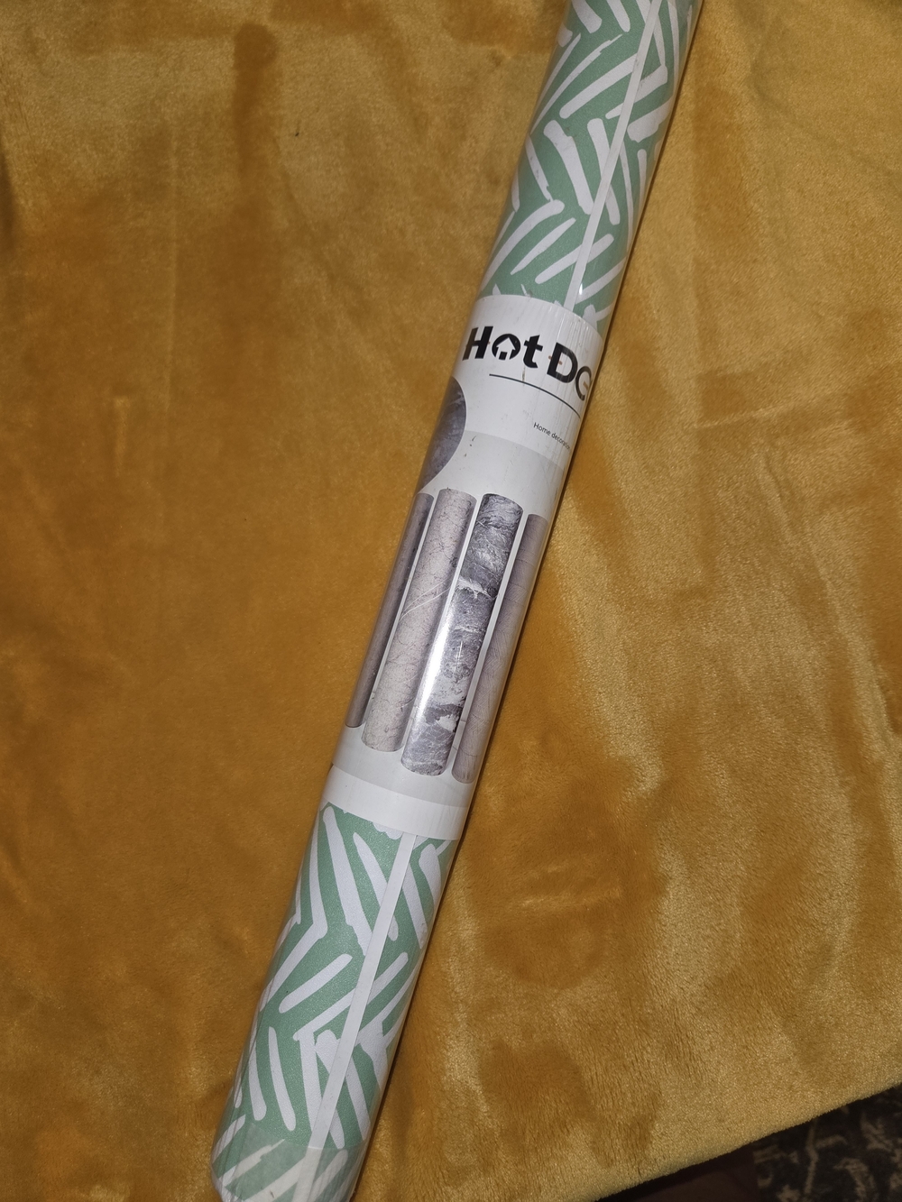 Green White Peel And Stick Geometric Wallpaper.